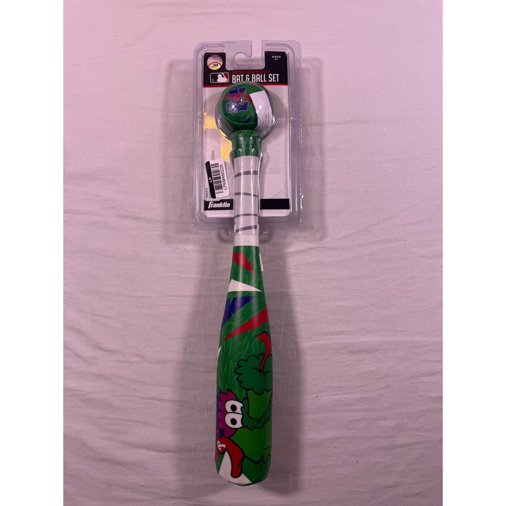 Franklin MLB Philadelphia Phillies Mini Mascot Bat & Ball Set Kids Green NEW